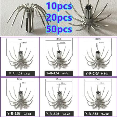 10pcs 20pcs 50pcs Stainless steel squid hook Umbrella fishhook Small Large full size fishing Spain Chile bait Jig accessories YR