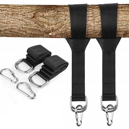 FIRECLUB 2 Set Outdoor 3M Swing Hammock Hanging Straps Kit Tree Swing Sling Straps Carabiner Rope For Camping Hiking