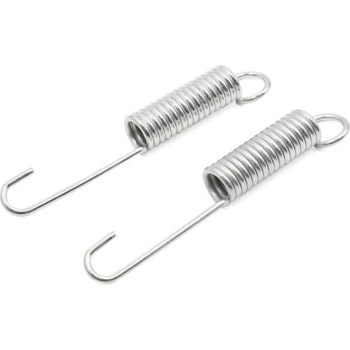 Uxcell a18041100ux0076 2pcs Silver Tone Metal Motorcycle Foot Kickstand Side Stand Spring for CG125, 2 Pack