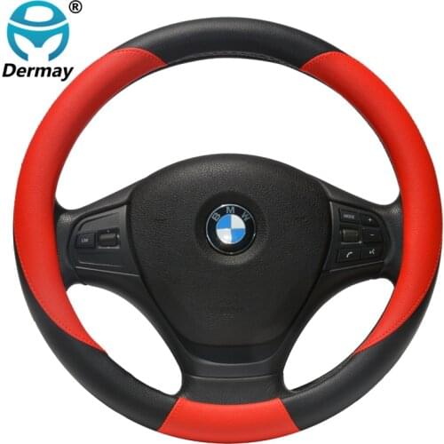 2018 New Arrival Car Steering Wheel Cover Micro Fiber Leather Fit Outer Diam 14-15" Fit 96% Cars 4colors Free Shipping