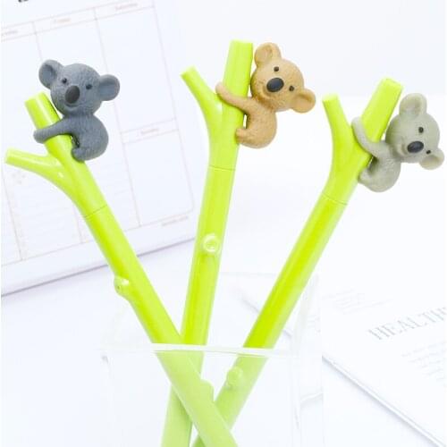 24Pcs Creative Koala Cute Gel Pens Kawaii Stationery Store Funny School Stuff Thing Roller Ball Point Rollerball Ballpoint 2021