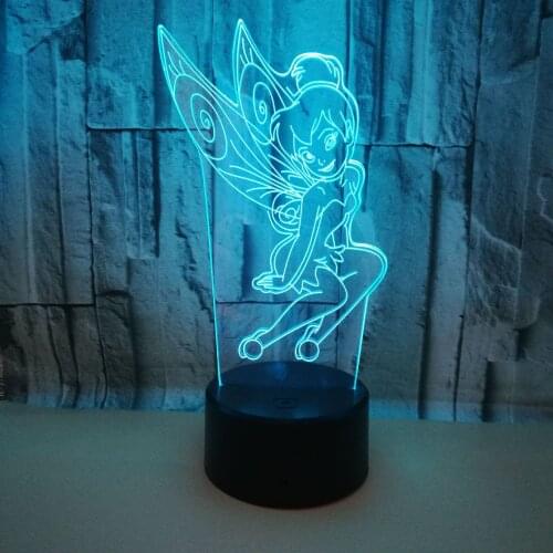 Pattern Custom 3d Small Night Light Colorful Angel 3d Led Lamp Remote Control Creative Christmas Decorations Gift Night Lamp