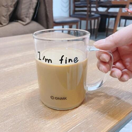 400ml Creative Glass Letter/Bear Printed Milk Mugs Coffee Cup Mugs For Tea Home Office Breakfast Cup Drinking Glasses Gifts