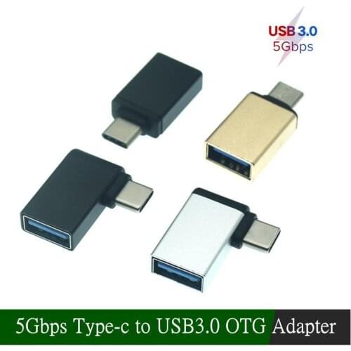 90° Right Angled Reversible High Speed USB Type C Male to USB Type A Female OTG USB3.0 5Gbps Adapter Converter for Nintend Switc