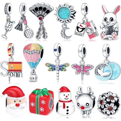 Hot 925 Sterling Silver Blue Magic Eye Series Charm&Bead Fit Original Pandora Bracelet Making Fashion DIY Jewelry