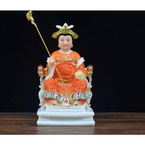 Southeast Asia Home store COMPANY High-grade Bless family SAFE Good luck goddess TIAN MU WANG MU NIANG NIANG jade gilding statue