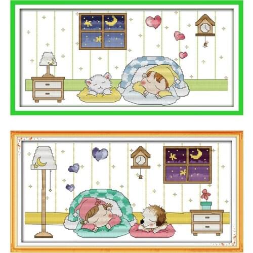 Everlasting Love Missing You Tonight Chinese Cross Stitch Kits Ecological Cotton Stampted 11CT 14CT DIY Christmas Decorations