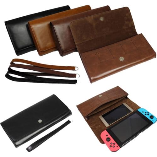 PU Leather Storage Case Bag For Nintendo Switch Vintage Camera Strap Pouch Protection Carry Cover