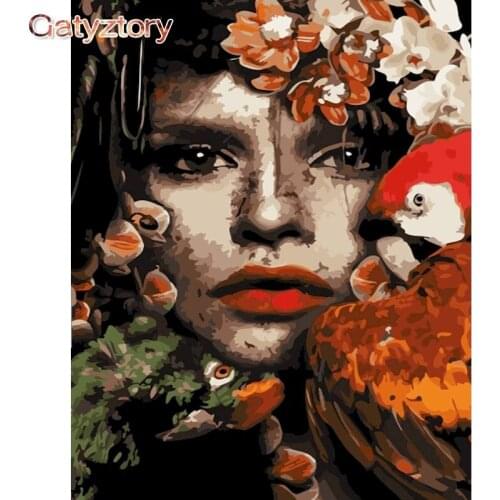 GATYZTORY Frame Flower Woman DIY Painting By Numbers Modern Wall Art Canvas Painting Hand Painted Gift For Living Room 60*75cm