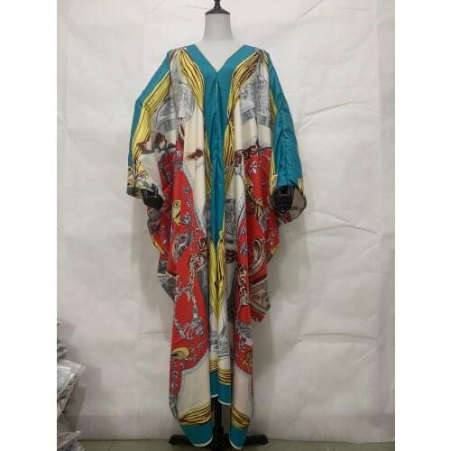 Summer européenne vêtements bohemian Silk beach full length dress Dashiki African evening party V-neck Maxi dresses for party