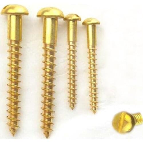 M1.6 M2 Brass Screw Slotted Round head Screws Furniture Wood Self-tapping Bolts Slotting Bolt