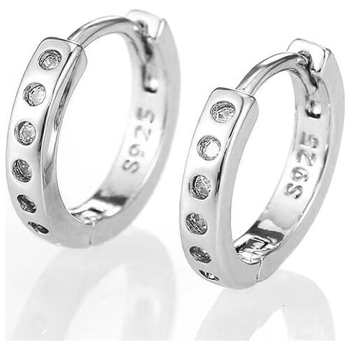 Fashion Hoop Earrings Minimalism S925 Silvery Round Clip Earrings Korean Style Jewelry For Women Engagement Best Birthday Gift