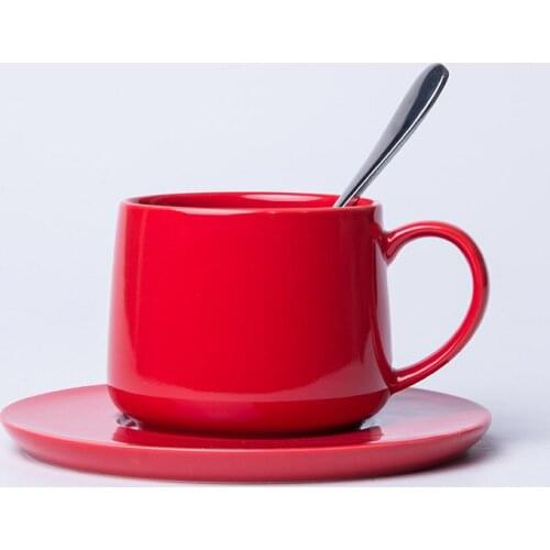 Coffee Mug Set Ceramic Dish Coffee Cup With Saucer 340ml