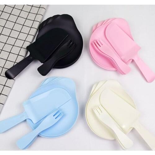 Disposable Party Tableware High End Thickening Set Adult Birthday Party Knife Plate Fork Combination Ten People Can Enjoy