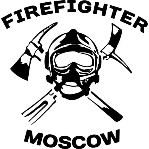 Car Stickers Fireman Moscow Funny PVC Car Decoration Accessories Stickers Creative Waterproof Sunscreen Black/white,15cm*15cm