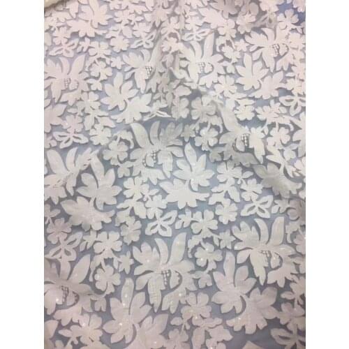 Nigerian lace fabrics for wedding SYJ-5212 hot sale high quality african tulle lace fabric with sequins net lace fabric