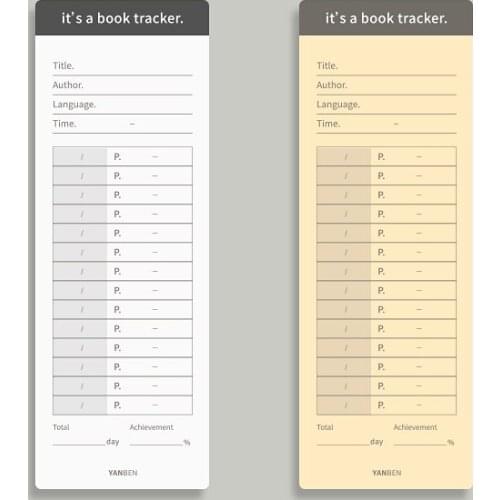 Book Tracker Stationery Reading Progress Tracking Card Thick Paper Reading Memo Note Paper Book Marker Bookmark To Book Mark