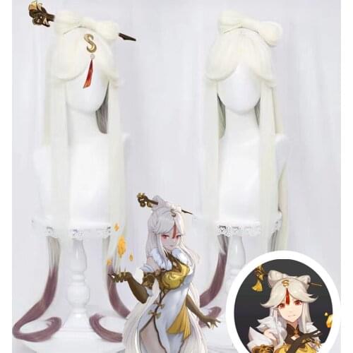 NingGuang Cosplay Genshin Impact Cosplay Women 120cm Long Wig Cosplay Anime Cosplay Wigs Heat Resistant Synthetic Wigs Halloween
