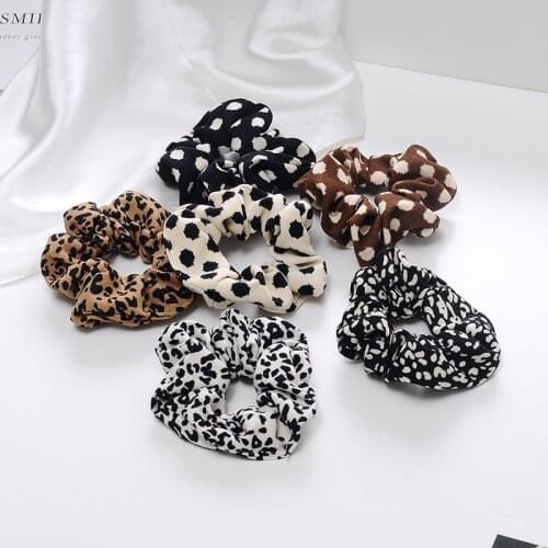 2021 New Arrived Girls Leopard Scrunchies 6pcs/lot Hairband Panther Ponytail Holder Elastic Hair Bands Chouchou Hair Accessories