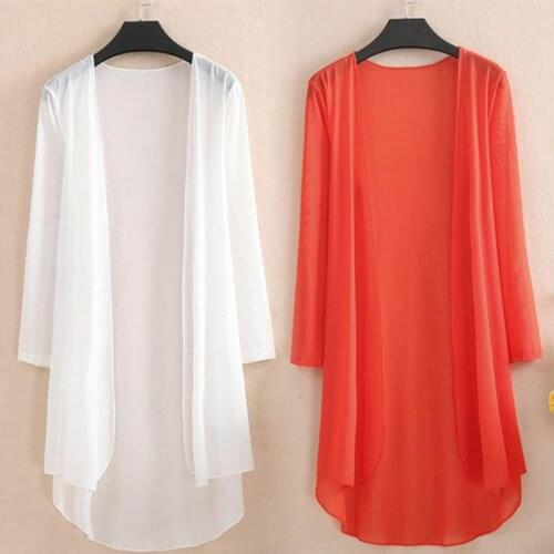 Mesh Shawl Womens Medium Length Thin Sunscreen Clothes With Ice Silk Coat And Long Sleeves Jacket Female Sunscreen Coats P3 170