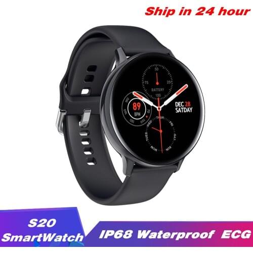 S20 ECG Smart Watch Men Women Full Touch Screen IP68 Waterproof Heart Rate Blood Pressure Sport Smartwatch For Android IOS Phone