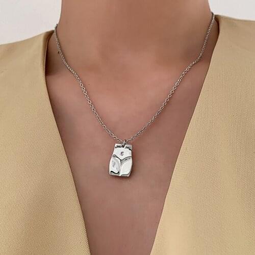 SRCOI Art Abstract Human Face Body Charm Pendant Necklaces Vintage Portrait Ins Collars Link Chain Necklace For Women Party New