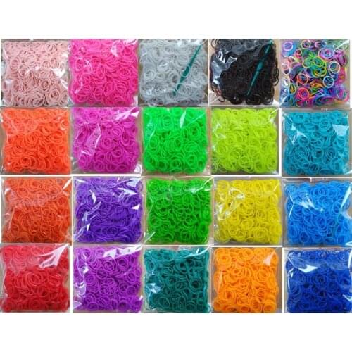 Loom Rubber Bands Bracelet for Kids or Hair Rainbow Rubber Loom Bands Make Woven Bracelet DIY Craft Toys Christmas 2021 Gift