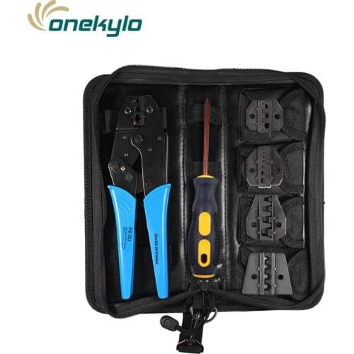 HS-30J 10-23AWG Crimper 0.25-6mm plug /tube/insulation/no insulation Terminals ratchet Crimping pliers sets Replaceable 4 jaw