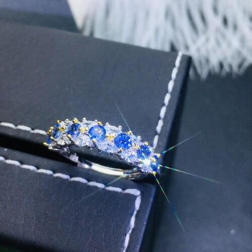 The Best Party Gift 100% Real And Natural Tanzanite Rings 925 Sterling Silver Fine Jewelry