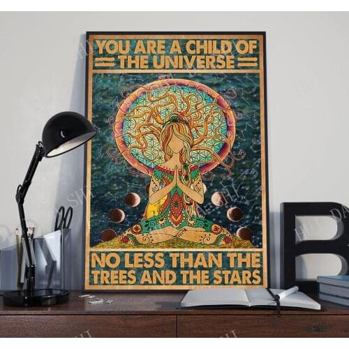 You Are Enough Poster, Girl Into The Forest, Hippie Girl Art Print, Hippie Art, Gypsy Soul Poster, Peace Signs, Best Gift Ever