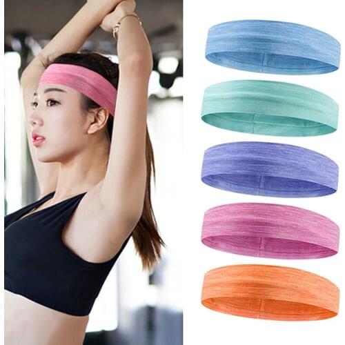 Elastic Sweatband Sports Gym Headband Anti-Slip Women Men Breathable Basketball Fitness Yoga Volleyball Cycling Hair Band