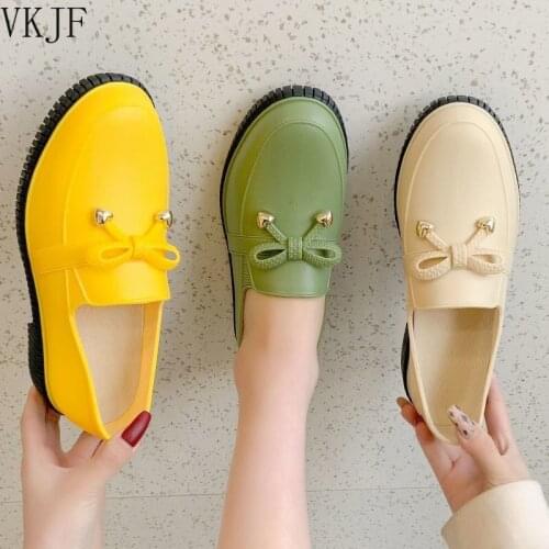 Stylish Short Ankle Rain Boots Womens Spring Autumn Rain Shoes Woman Rubber Galoshes Ladies Anti-skid Slip on Waterproof Boots