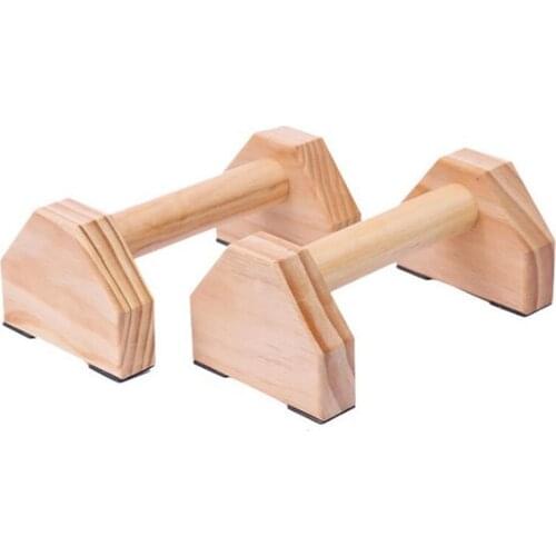 1 Pair Parallettes Gymnastics Handstand Bar Wooden Fitness Exercise Tools Training Gear Push-Ups Double Rod Stand