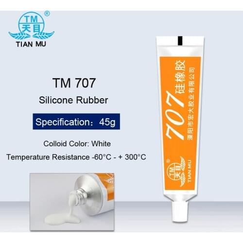 1PCS 707 White Silicone Rubber PTC Sensors Metal Adhesive Glue Insulated High Temperature Resistant Metal Sealing Organic Glue