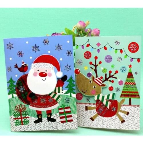 10 Pcs/lot Creative Christmas Music Greeting Card Small Postcards Holiday Universal Message Greeting Card Free Shipping
