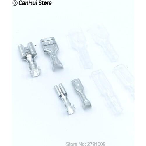 100Sets(200pcs) Female Spade Connector 2.8 mm / 6.3 mm Crimp Terminal with Insulating Sleeves For Terminals Pluggable connector
