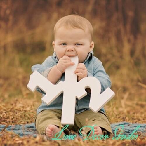 12"tall Half Sign Baby Photo Props - Large Wooden Numbers - Photography Props - Birthday Decor Age Sign
