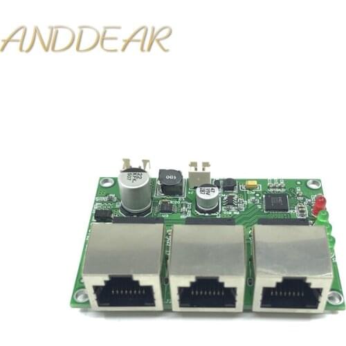 Industrial grade wide temperature mini mini POE PD 10/100Mbps 3-port low power distribution cabling network switch module