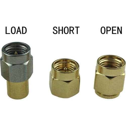 3 pieces Gold plated SMA LOAD OPEN SHORT 50 OHM RF Termination NanoVNA Calibration Kit DC-6GHz