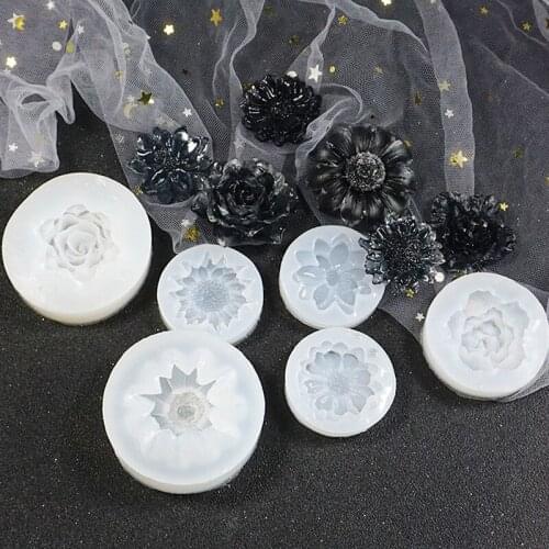 4 Style Crystal Flower Epoxy Silicone Mold For DIY Epoxy UV Resin Silicone Flower Container Silicone Geometric Shape Molds