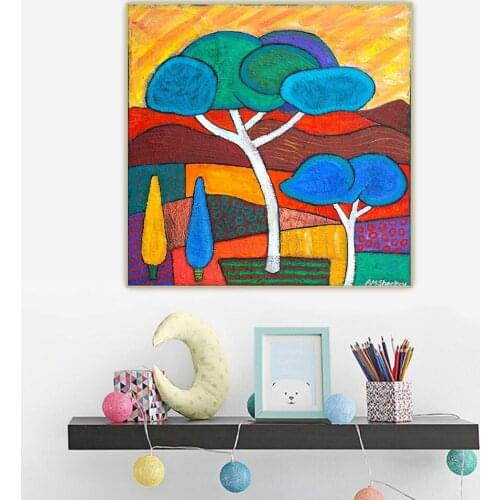 Angela Sharkey"Saatchi Art Colorful Memories"Canvas Oil Painting Western Art Decor Poster Wall Aesthetic Home Decoration