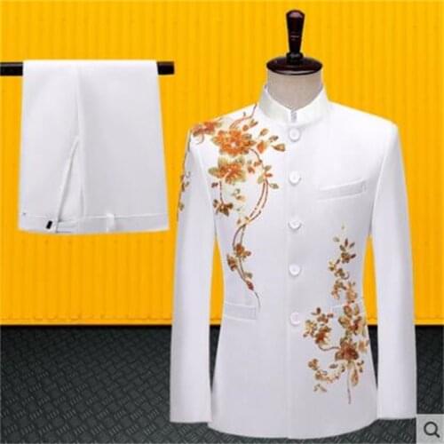 Sequins blazer men Chinese tunic suit jacket mens stage costumes for singers clothes star style dress Chinese style b562