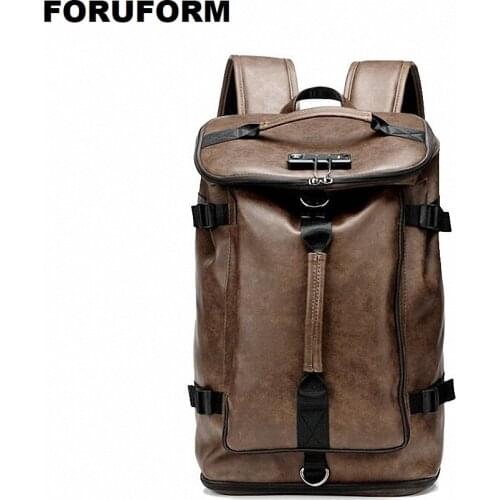 Large Mens Leather USB Backpack For Travel Shoulder Bag Casual Men Daypacks Leather Travle Backpack mochila waterproof LI-2392