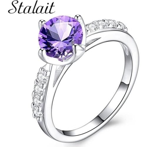 Brand Brinco Exclusive The White Gold Color Round Cut CZ Zircon Engagement Ring Anillos Mujer Best Gift Wedding