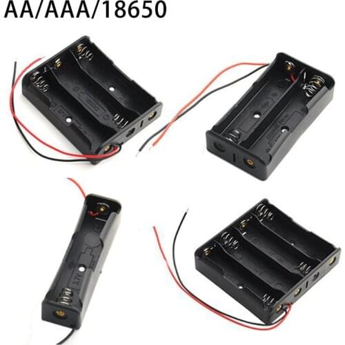 AA/AAA/18650 1 2 3 4 Slot Black Plastic Battery Case Series Circuit Holder Multi Purposes Storage Box For DIY Power Supply