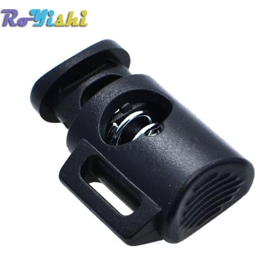 10pcs/pack Cord Lock Cylinder Barrel Toggle Stopper Plastic Black 26.5mm*18mm*10mm