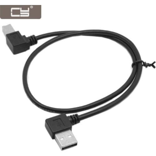 CY Right Angled USB 2.0 A Male B Angled Male Printer Scanner 90 Degree Cable 1M