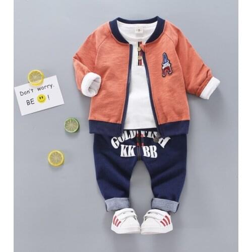 Children Boy Clothing Sets New Arrival Fashion Baby Boys Clothes Sport Suit Kids Boys Outfits Suit 3pcs Jacket+T-shirt+Pants