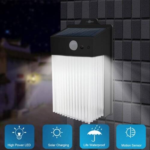 Motion Sensor Led Solar Light Outdoors Wall Lamp Cold White Street Light For Garden Fence Decor IP65 Waterproof Sunlight Focos