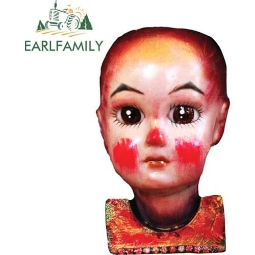 EARLFAMILY 13cm x 7.8cm for Creepy Doll Head Sticker Fine SUV Car Stickers Personality Creative Scratch-proof Window Decal